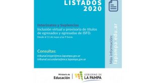 Listados 2020: Educación habilitó la inclusión virtual y provisoria de títulos de los ISFD